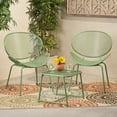 thumbnail image 1 of Hamdan Outdoor Modern 2 Seater Iron Chat Set, Matte Green, 1 of 10
