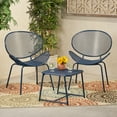 thumbnail image 1 of Hamdan Outdoor Modern 2 Seater Iron Chat Set, Matte Navy Blue, 1 of 10