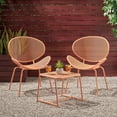 thumbnail image 1 of Hamdan Outdoor Modern 2 Seater Iron Chat Set, Matte Orange, 1 of 10