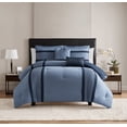 thumbnail image 1 of Hamden Pleated Blue 5-Piece Soft Microfiber Comforter Set - Full/Queen, 1 of 4