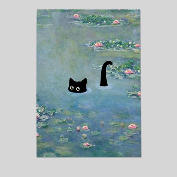 Hamduker Cat Wall Art Poster Size 24''x36''