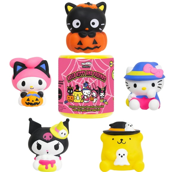 Hamee Hello Kitty and Friends [Surprise Mystery Holiday Figurine Figure] [Halloween Series] Collectible Display Mini Decor Figural Spooky Trick or Treat Fun Squeeze Type Piece - 1 Pc.