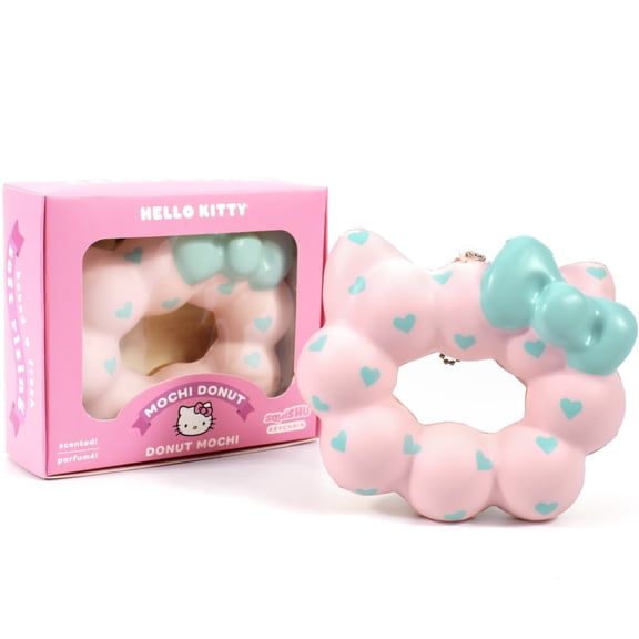 Hamee Hello Kitty Mochi Donut Squishy Keychain [Pink] Cute Clow Rising Collectible Gift for Children and Adults