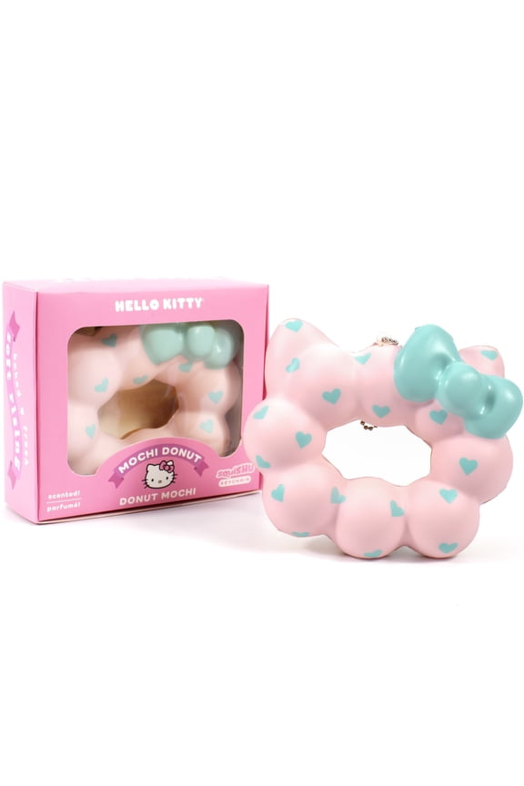 Hello Kitty Mochi Donut Squishy Keychain [Pink] Cute Clow Rising Collectible Gift for Children and Adults