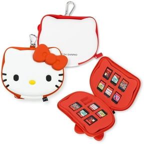 Hamee Hello Kitty Portable Carrying Zip Case for Nintendo Switch Games, Holds 12-36 Games with Carabiner