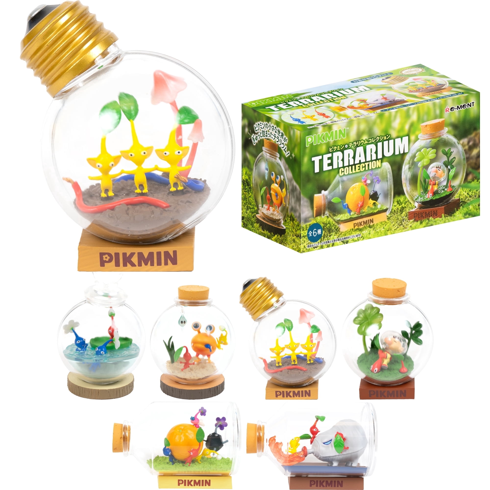 Hamee RE-MENT Pikmin Blind Box Miniature Figure Set for Birthday Gift, Party Favor, Collectible Toy (Pikmin Terrarium Collection) – 1 Pc. Mystery Box