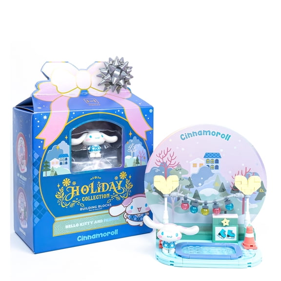 Hamee Sanrio Hello Kitty and Friends Holiday Collection Cute Building Blocks Figure Set  [Birthday Gift, Party Favor, Gift Basket Filler, Stress Relief, Collectible, Relaxation]  Cinnamoroll