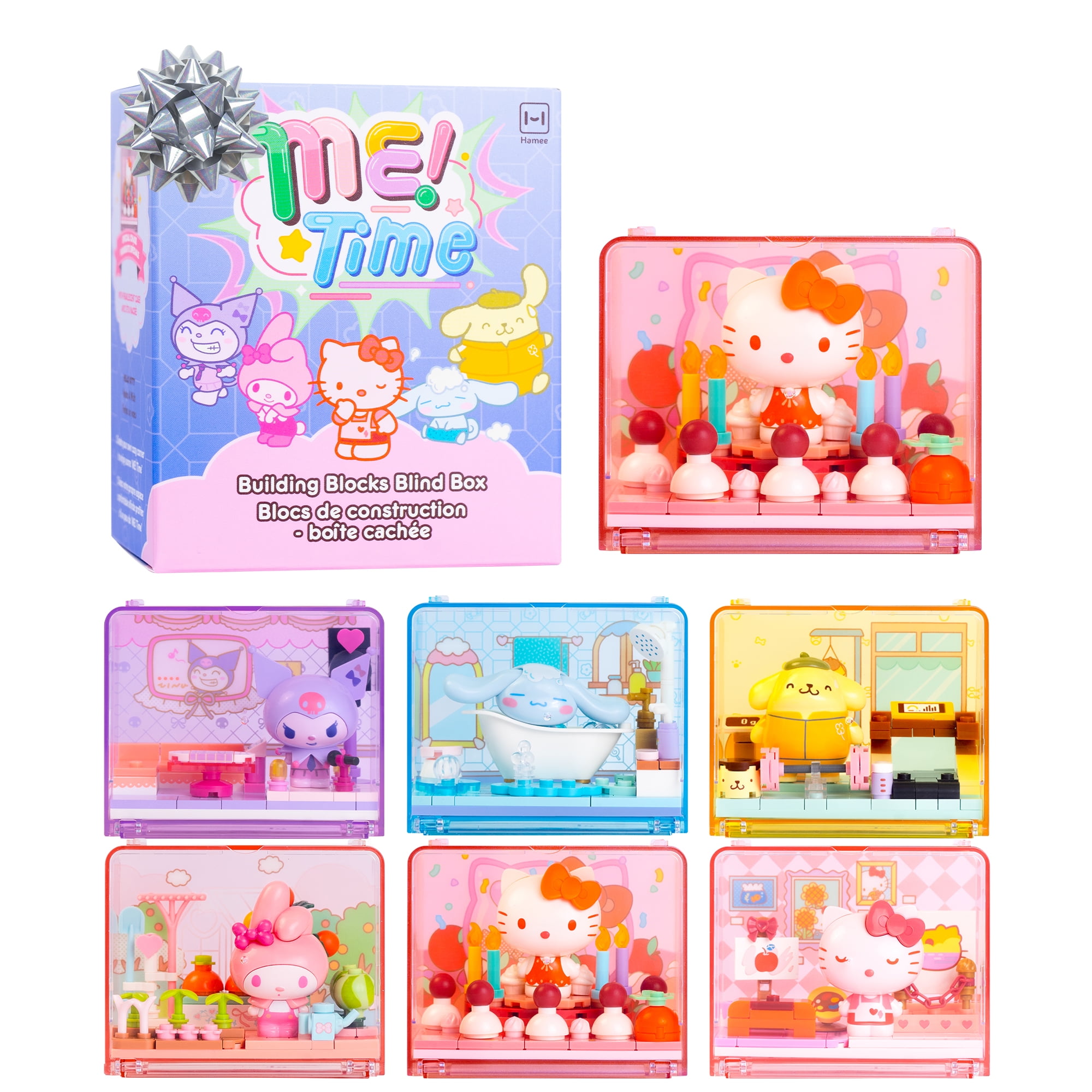Hamee Sanrio Hello Kitty and Friends 'Me Time' Building Blocks Blind Box 1 Pc. Mystery Set (Party Favor, Gift Basket Filler, Stress Relief, Collectible Toy)