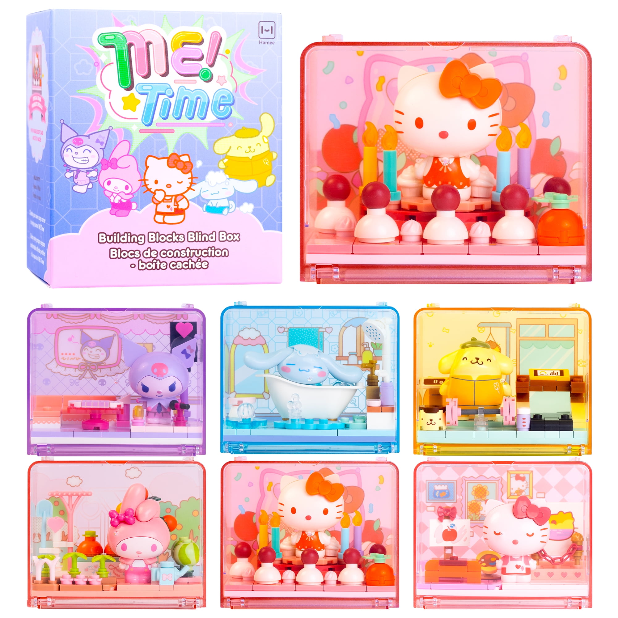 Hamee Sanrio Hello Kitty and Friends 'Me Time' Building Blocks Blind Box 1 Pc. Mystery Set (Party Favor, Gift Basket Filler, Stress Relief, Collectible Toy)