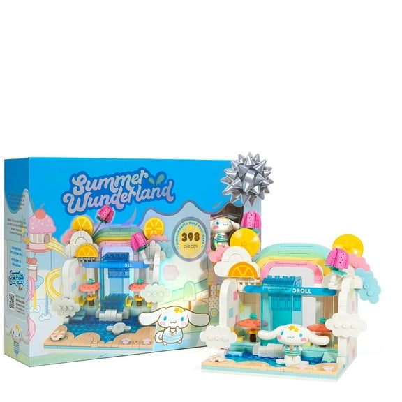 Hamee Sanrio Hello Kitty and Friends ‘Summer Wunderland’ Theme Park Building Block Set Party Favor, Stress Relief, Collectible Toy - Cinnamoroll Wave Pool Café