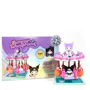 Hamee Sanrio Hello Kitty and Friends ‘Summer Wunderland’ Cute Water Theme Park Building Block Set Birthday Gift, Party Favor, Stress Relief, Collectible Toy Compatible with Lego Block – Kuromi