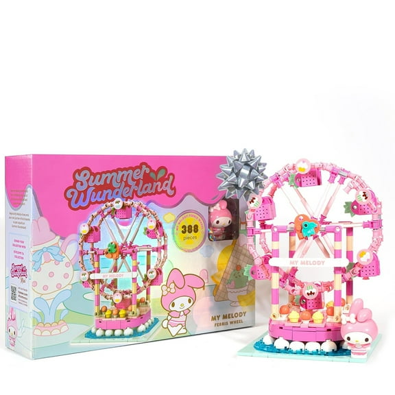 Hamee Sanrio Hello Kitty and Friends ‘Summer Wunderland’ Theme Park Building Block Set Party Favor, Stress Relief, Collectible Toy - My Melody Ferris Wheel