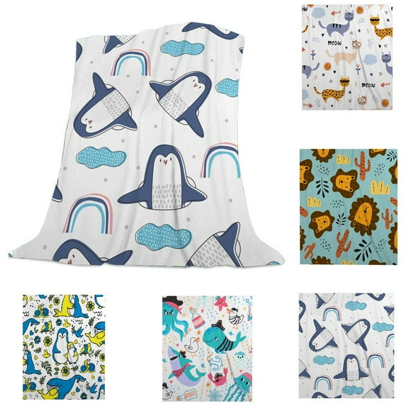 Cute Animal Blanket Super Soft Blanket Throw Blanket Warm Cozy Flannel Sofa Bed Blanket Outing Travel Blanket 32"x47"