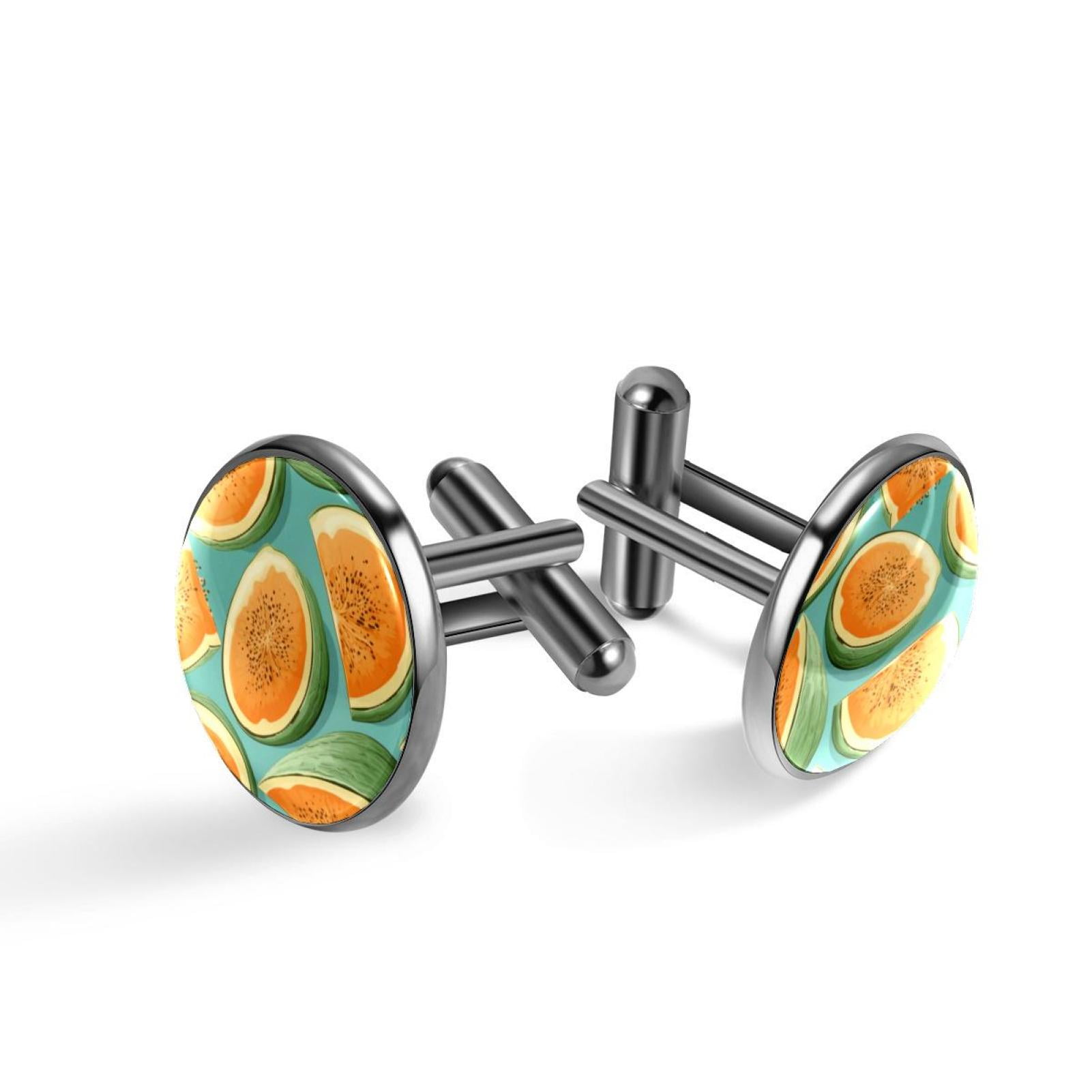 Hami Melon Men's Stainless Steel Shirt Cufflink Set - Suitable for ...