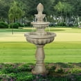 thumbnail image 1 of Hamiedun 42.5" H Traditional Outdoor Water Fountain with Pineapple Finial – Classic Garden Décor with Flowing Cascade and Antique Stone Finish for Patios, Lawns, and Courtyards, 1 of 5