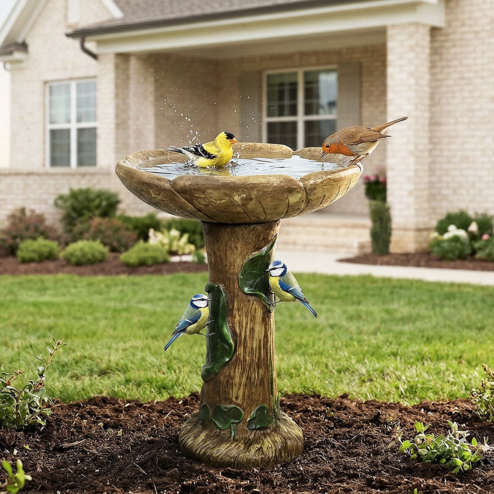 Hamiedun Decorative Garden Bird Bath with 24