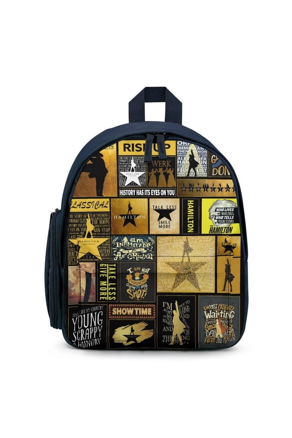 Hamil-,ton Star Music01 (1) Backpack for Men Women Small Bookbag with Front Pocket