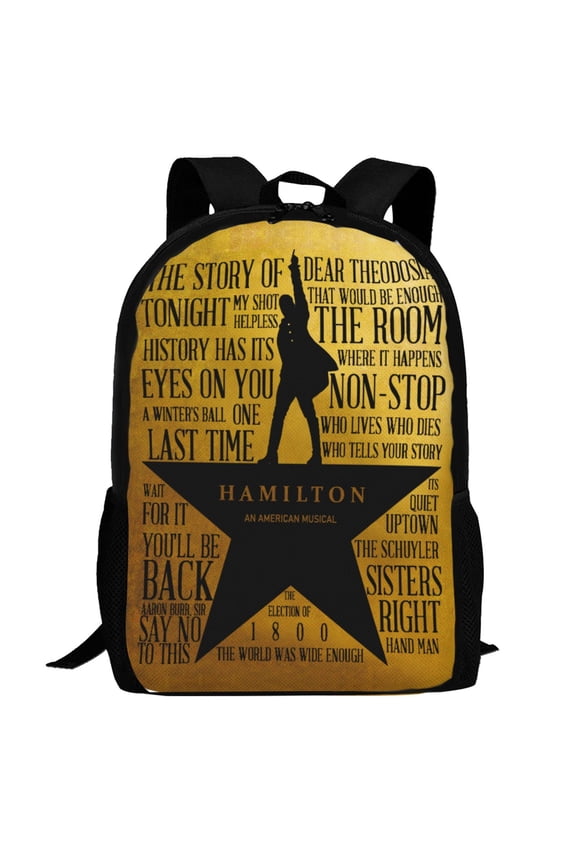 Hamil-ton The Musical Backpack,3d Print Laptop Backpack Lightweight Casual Daypack Bookbag Multi-Function Travel Backpack 16.11 In