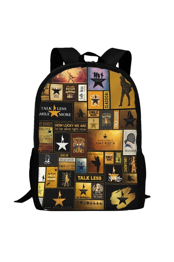 Hamil-ton The Musical Backpack,3d Print Laptop Backpack Lightweight Casual Daypack Bookbag Multi-Function Travel Backpack 16.12 In