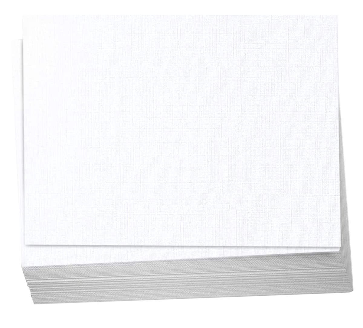 Hamilco 5x7 White Linen Cardstock Paper Blank Index Cards Flat Card ...