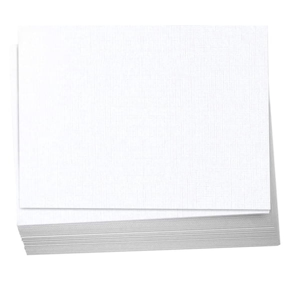 Hamilco 5x7 White Linen Cardstock Paper Blank Index Cards Card Stock 80lb Cover  50 Pack