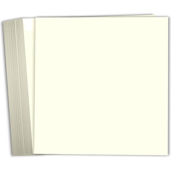 Hamilco 8x8 Cream White Scrapbook Cardstock Paper 100lb Cover Card Stock 100 Pack