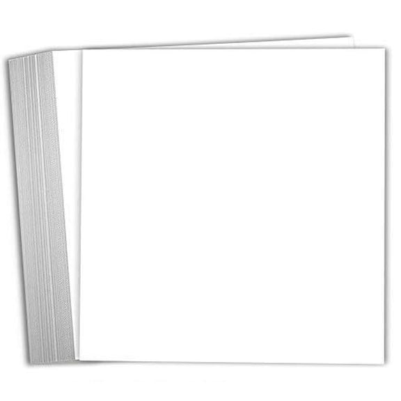 Hamilco 8x8 White Scrapbook Cardstock Paper 80lb Cover Card Stock 100 Pack
