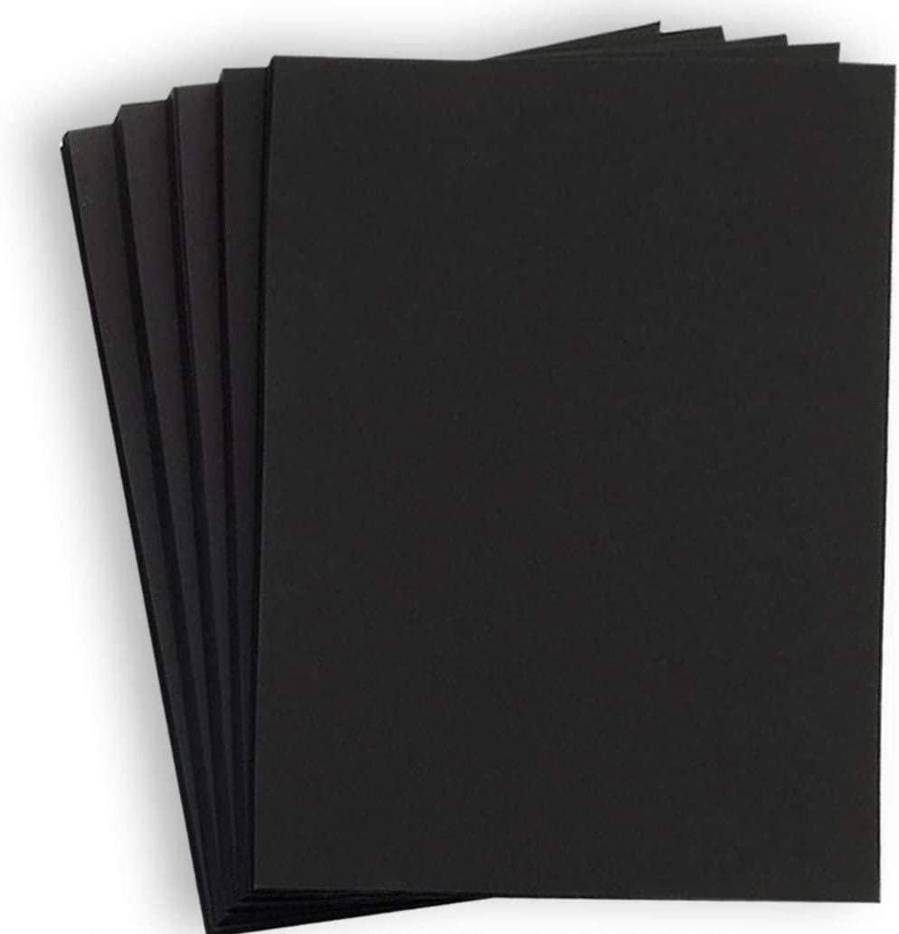 Hamilco Black Colored Cardstock Thick Paper - 8 1/2 x 11 Heavy Weight 80  lb Cover Card Stock - for Scrapbook Craft Calligraphy or Chalkboard Papers  for Printer - 50 Pack 