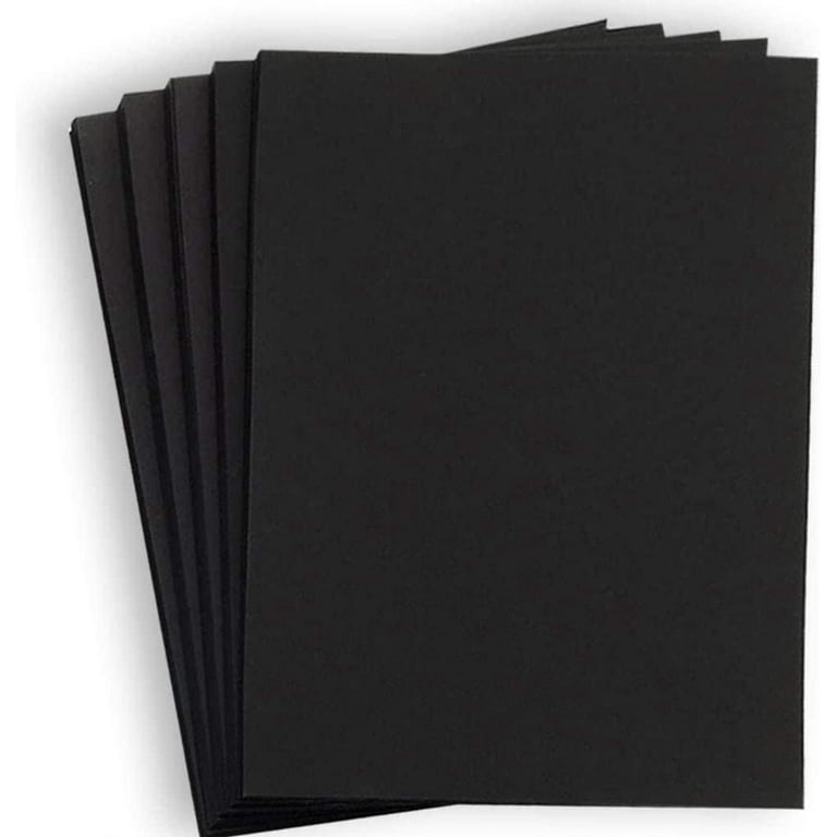Hamilco Black Colored Cardstock Thick Paper - 8 1/2 x 11 Heavy Weight 80  lb Cover Card Stock - for Scrapbook Craft Calligraphy or Chalkboard Papers  for Printer - 50 Pack 