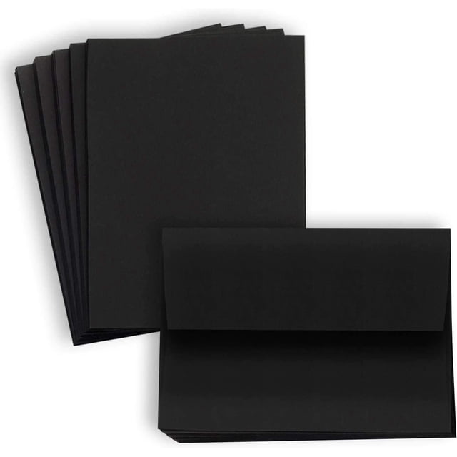 Hamilco Black Colored Cardstock Thick paper - Blank Note Greeting ...
