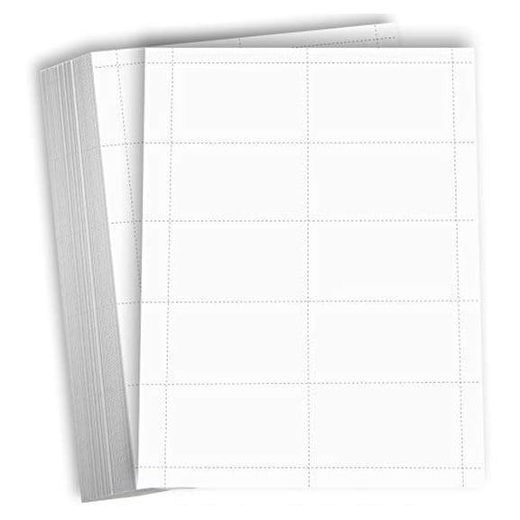 Hamilco Blank Business Cards Card Stock Paper White Mini Note Index Perforated Cardstock for Printer Heavy Weight 80 lb 3 1/2 x 2" 100 Sheets 1000 Cards