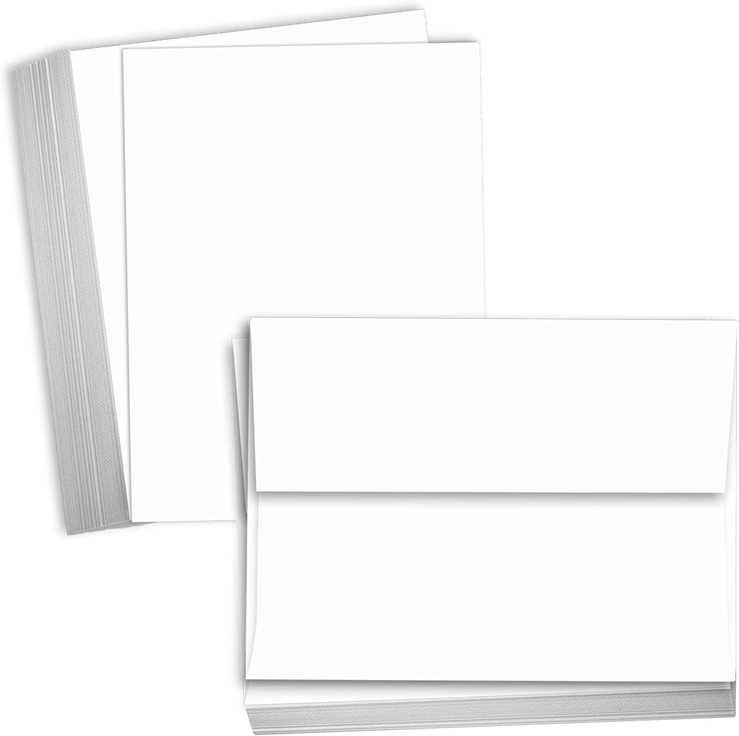 Hamilco Blank Cards and Envelopes 5x7 White Cardstock Paper 100 lb ...