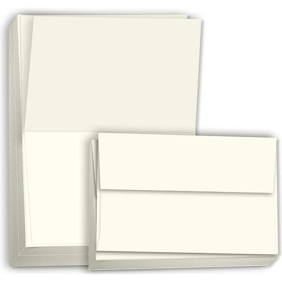 Hamilco Blank Cards and Envelopes CREAM Cardstock Paper 4.5" x 6.25" A6 Folded Cards with Envelopes 100 Pack