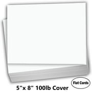 Hamilco Blank Index Cards 5 x 8 Card Stock 100lb Cover White Cardstock Paper - 100 Pack