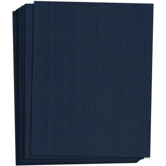 Hamilco Blue Linen Textured Cardstock Thick Paper - 11 x 17" Heavy Weight 80 lb Cover Card Stock - 25 Pack