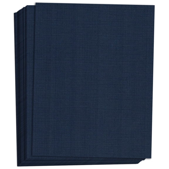 Hamilco Blue Linen Textured Cardstock Thick Paper - 11 x 17" Heavy Weight 80 lb Cover Card Stock - 25 Pack