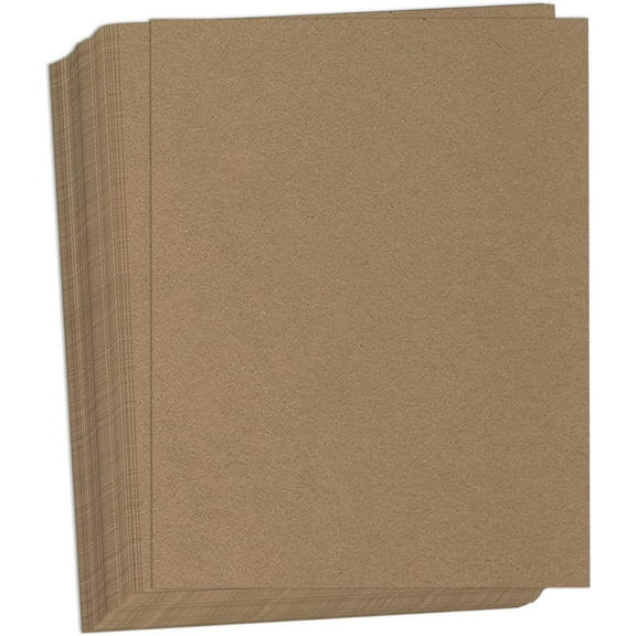 Hamilco Brown Colored Kraft Cardstock Paper - 8 1/2 x 11" Heavy Weight 80 lb Cover Card Stock - Scrapbook Craft Stationery Papers for Printer  50 Pack