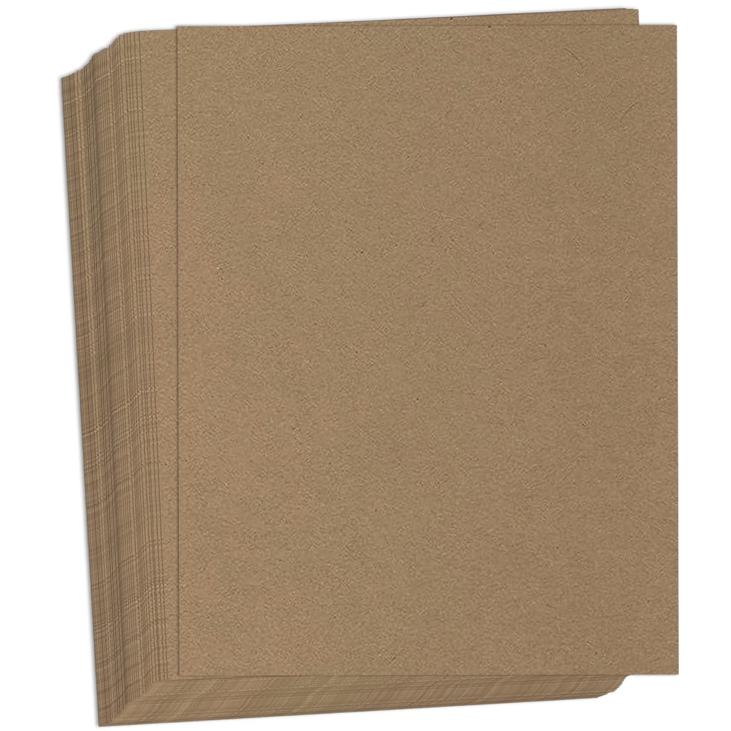 Hamilco Brown Colored Kraft Cardstock Paper - 8 1/2 x 11" Heavy Weight 80 lb Cover Card Stock - Scrapbook Craft Stationery Papers for Printer  50 Pack