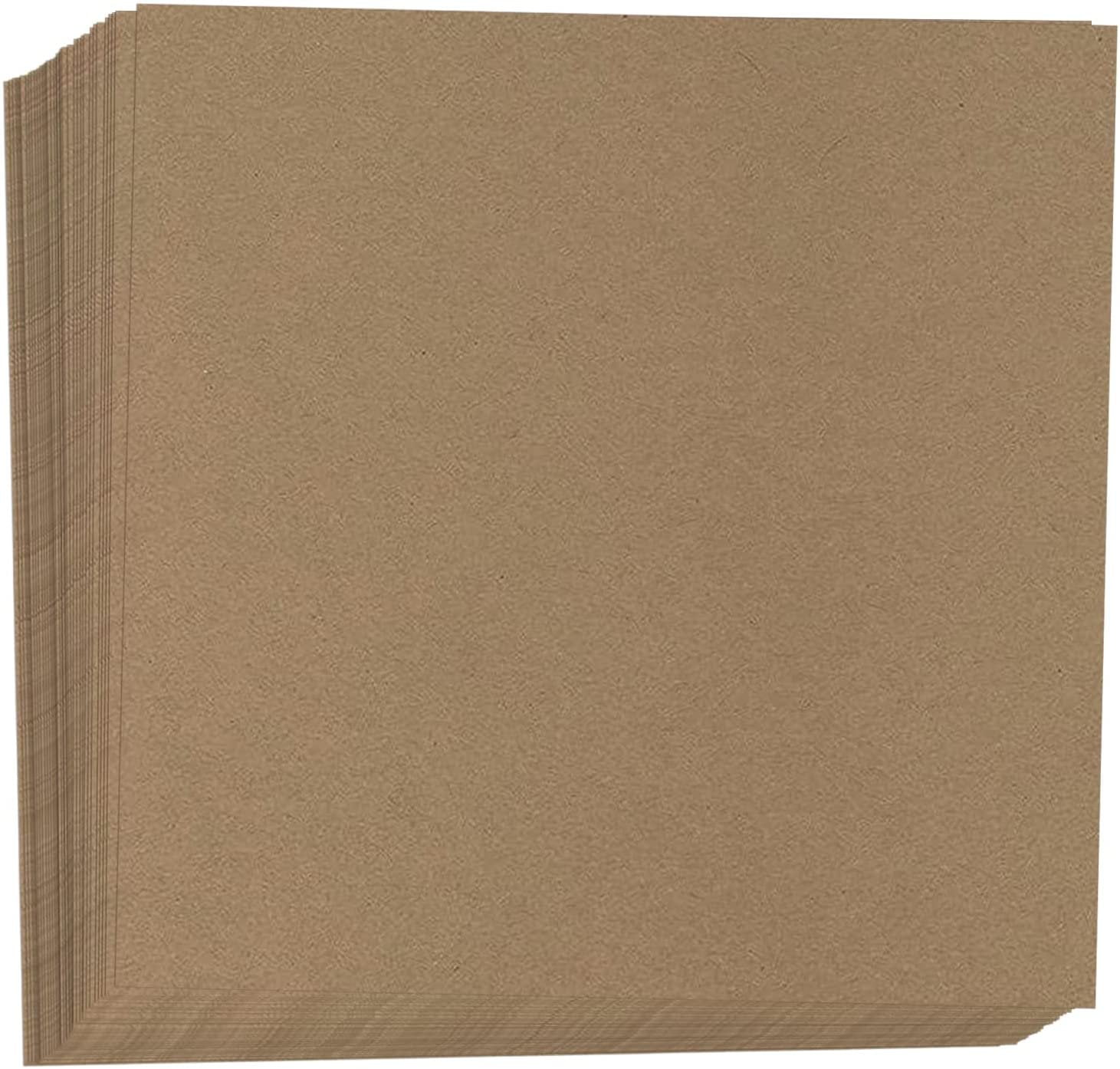 Hamilco Brown Colored Kraft Cardstock Scrapbook Paper 12x12 Heavy