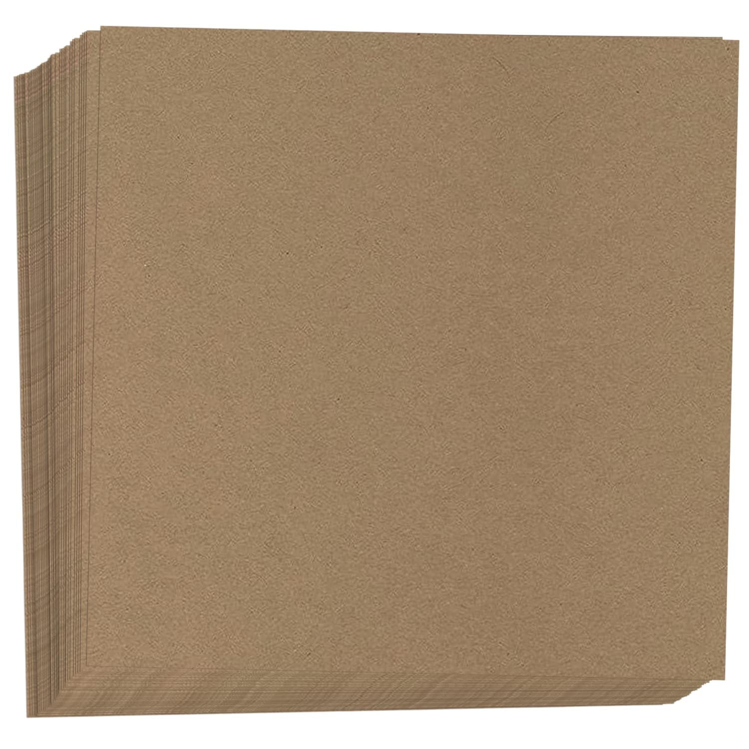 Hamilco Brown Colored Kraft Cardstock Scrapbook Paper 8x8 Heavy Weight 80 lb Cover  100 Pack