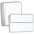 thumbnail image 1 of Hamilco Card Stock Blank Cards and Envelopes - Flat 4.5" x 6.25" A6 Linen White Cardstock Paper 100 Pack, 1 of 7