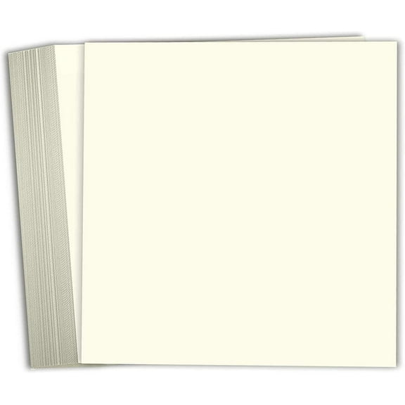 Hamilco Card Stock Scrapbook Paper 12x12 Cream Colored Cardstock 100lb Cover  25 Pack