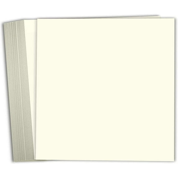 Hamilco Card Stock Scrapbook Paper 12x12 Cream Colored Cardstock 80lb Cover  25 Pack