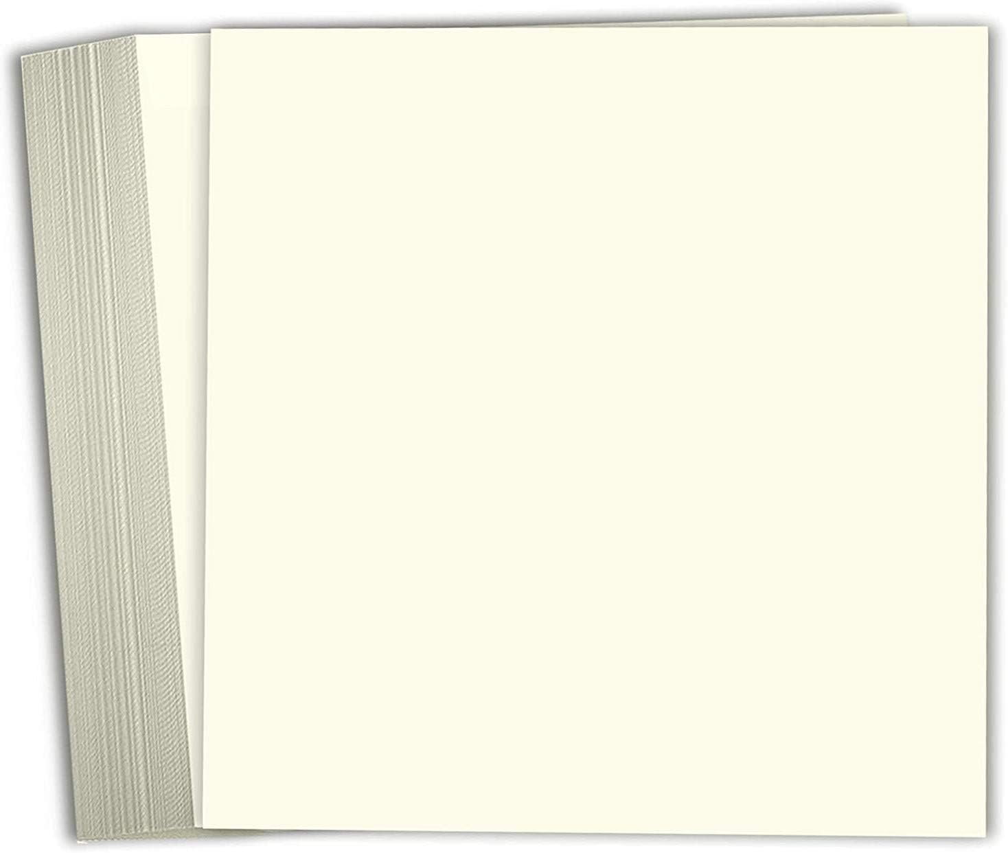 Hamilco Card Stock Scrapbook Paper 12x12 Cream Colored Cardstock 80lb Cover  50 Pack