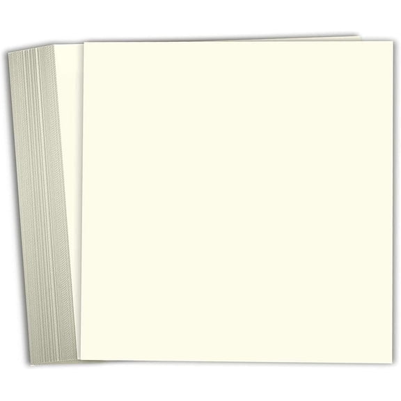Hamilco Card Stock Scrapbook Paper 12x12 Cream Colored Cardstock 80lb Cover 50 Pack
