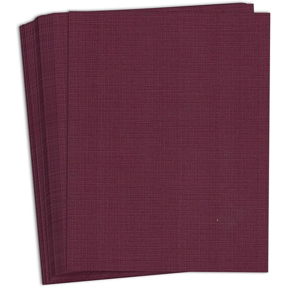 Hamilco Colored Cardstock Paper 8.5x11 Linen Textured Color Card Stock Paper Burgundy Red 80 lb Cover 50 Pack
