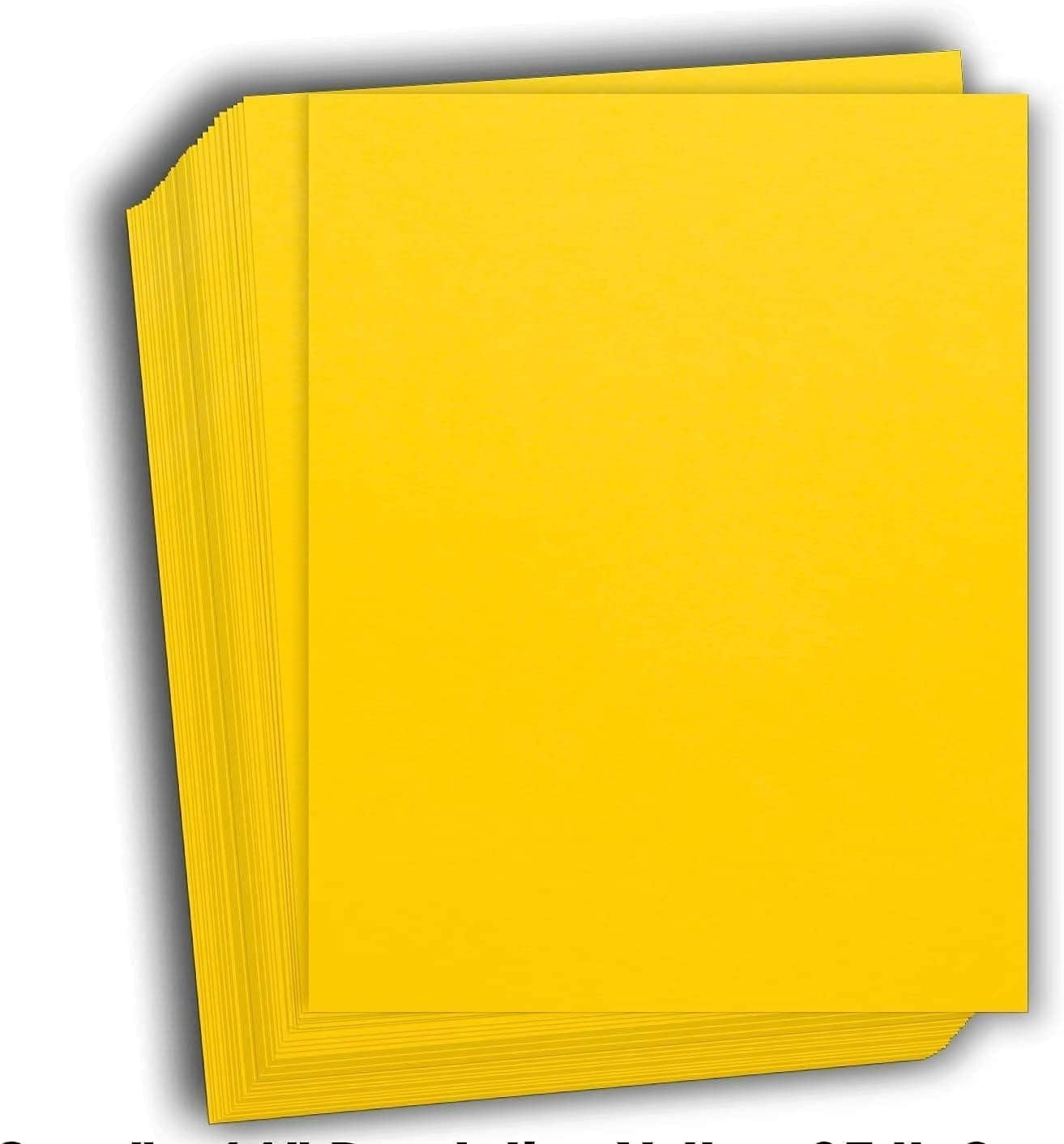 Hamilco Colored Cardstock Scrapbook Paper 11" x 17" Dandelion Yellow Color Card Stock Paper 50 Pack