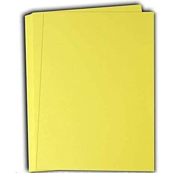 Hamilco Colored Cardstock Scrapbook Paper 11" x 17" Fresh Lemon Color Card Stock Paper 50 Pack