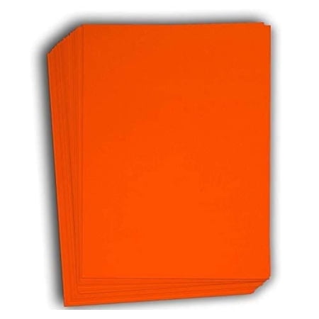 Hamilco Colored Cardstock Scrapbook Paper 8.5" x 11" Fire Orange Color Card Stock Paper 50 Pack