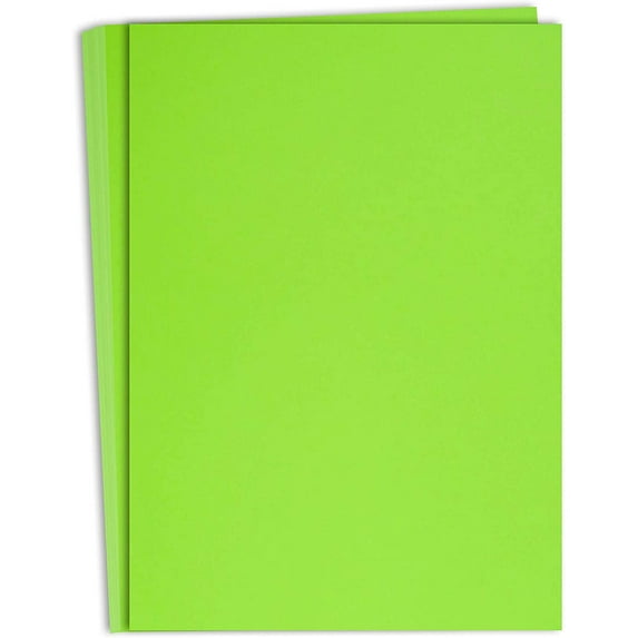 Hamilco Colored Cardstock Scrapbook Paper 8.5" x 11" Lime Green Color Card Stock Paper 50 Pack